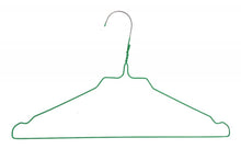 Load image into Gallery viewer, Pack of 25 Galvanized Wire Metal Coat Clothes Hangers with Green Coating 16"