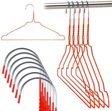 Load image into Gallery viewer, Pack of 25 Galvanized Wire Metal Coat Clothes Hangers with Red Coating 16"
