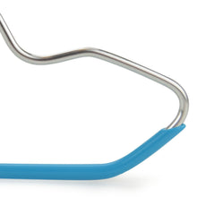 Load image into Gallery viewer, Silver Wire Galvanized Clothes Hangers with Blue Rubber Non Slip Pants Bar, 400/cs/RH-SI 220
